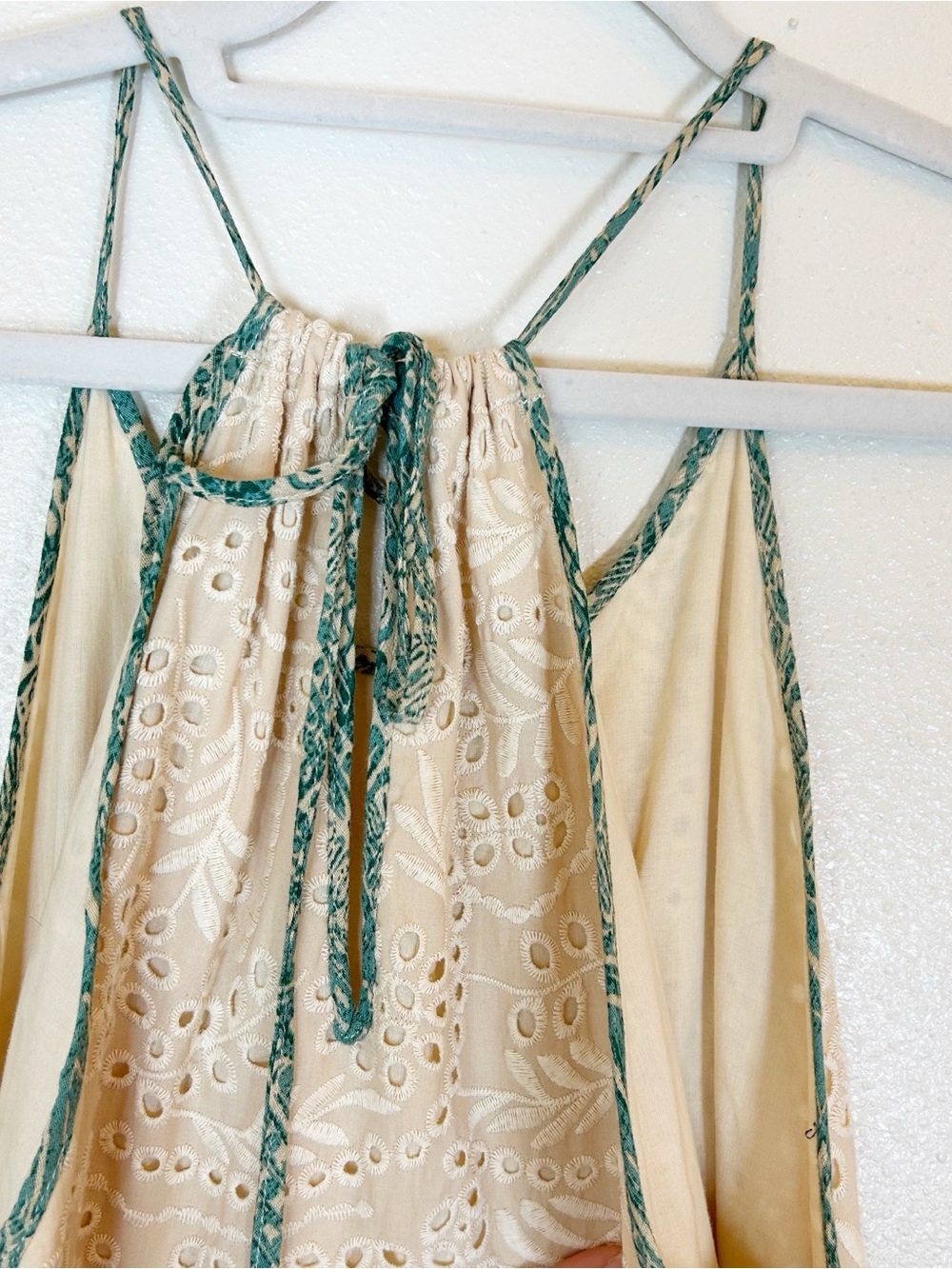 Oli & Hali Eyelet Bohemian Mixed Print Panel MIDI Maxi Sun Dress Small Cottage - Picture 8 of 9
